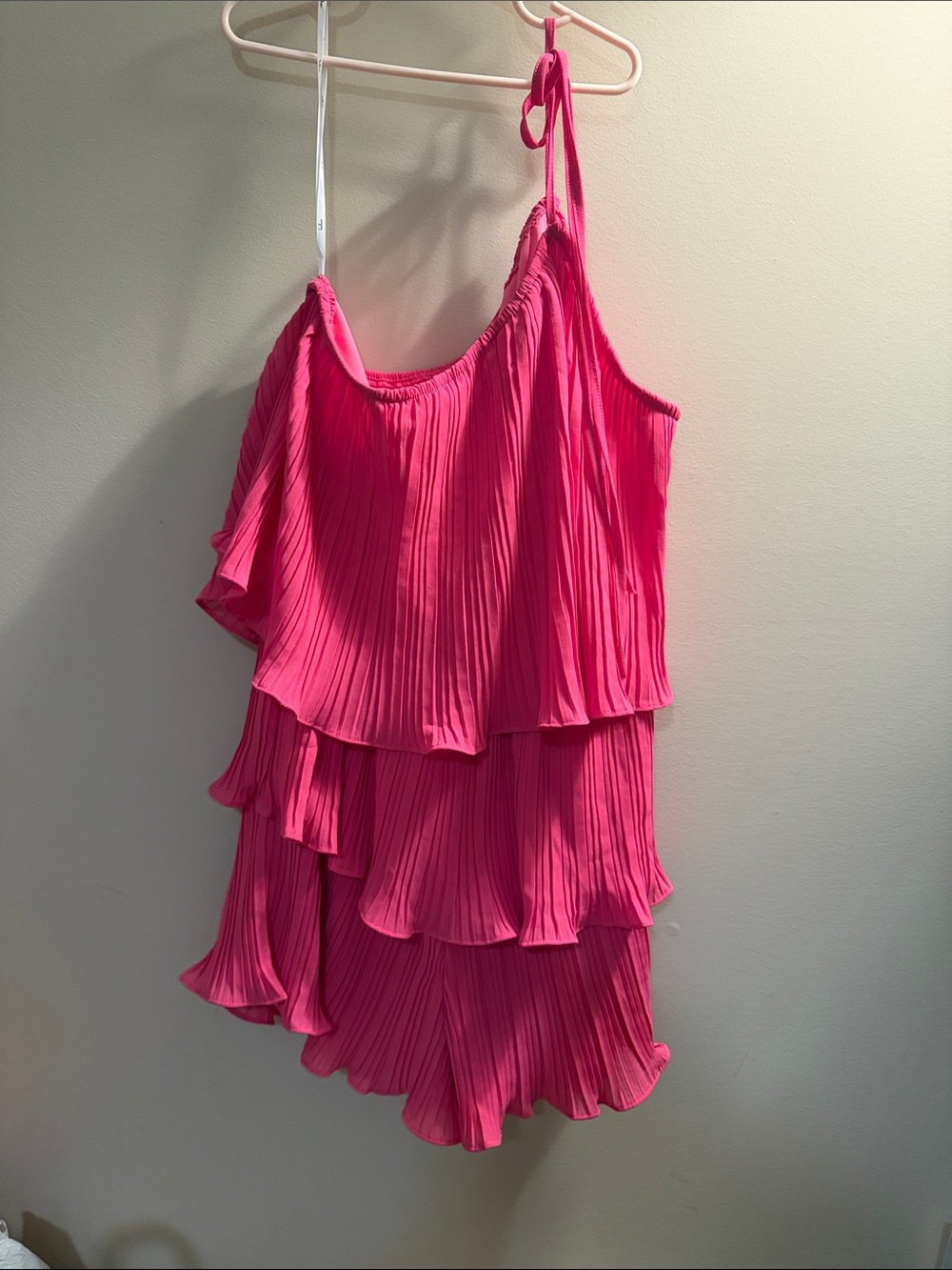 Lulu’s Hot Pink Tiered Romper
